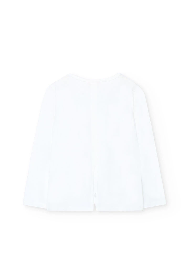 White jersey girl´s T-shirt with print