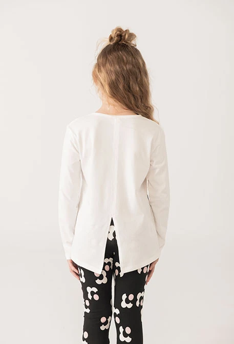 Camiseta niña punto blanco con estampado