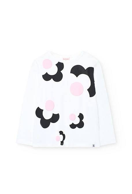 Camiseta niña punto blanco con estampado