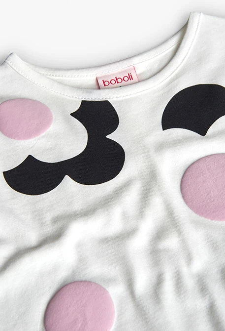 White jersey girl´s T-shirt with print