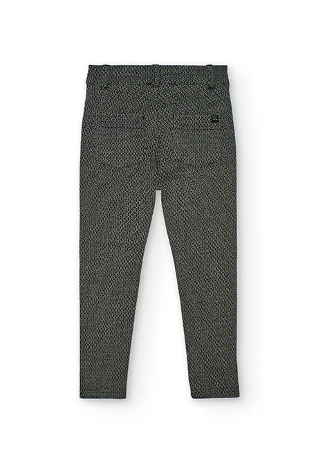 Pantalón niña de punto negro geométrico