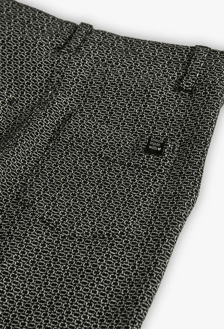 Pantalón niña de punto negro geométrico