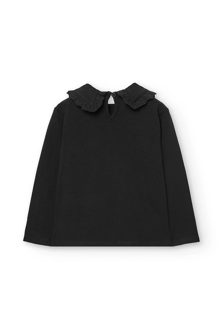 Camisola menina de malha preta