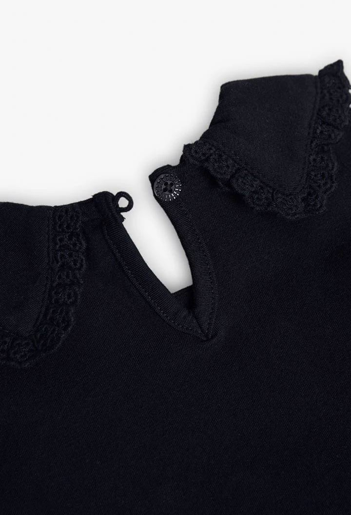 Camisola menina de malha preta