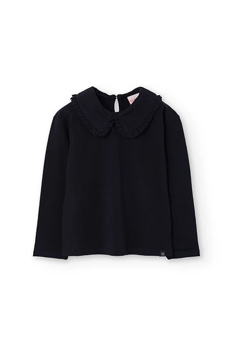 Camiseta niña de punto negro