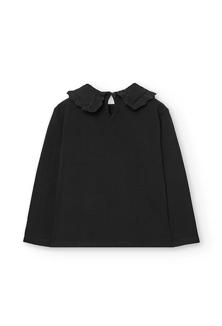 Camiseta niña de punto negro