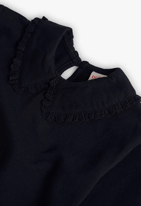 Black knitted girl´s T-shirt