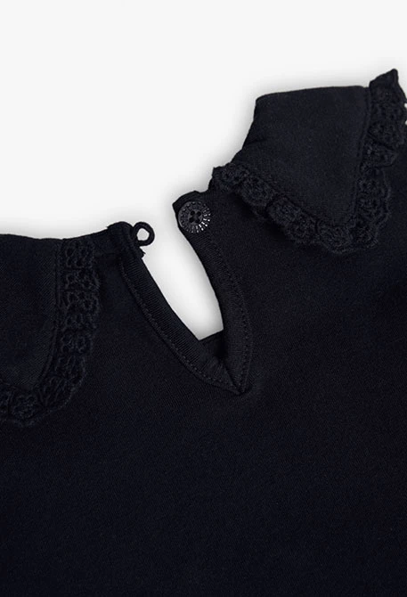 Black knitted girl´s T-shirt