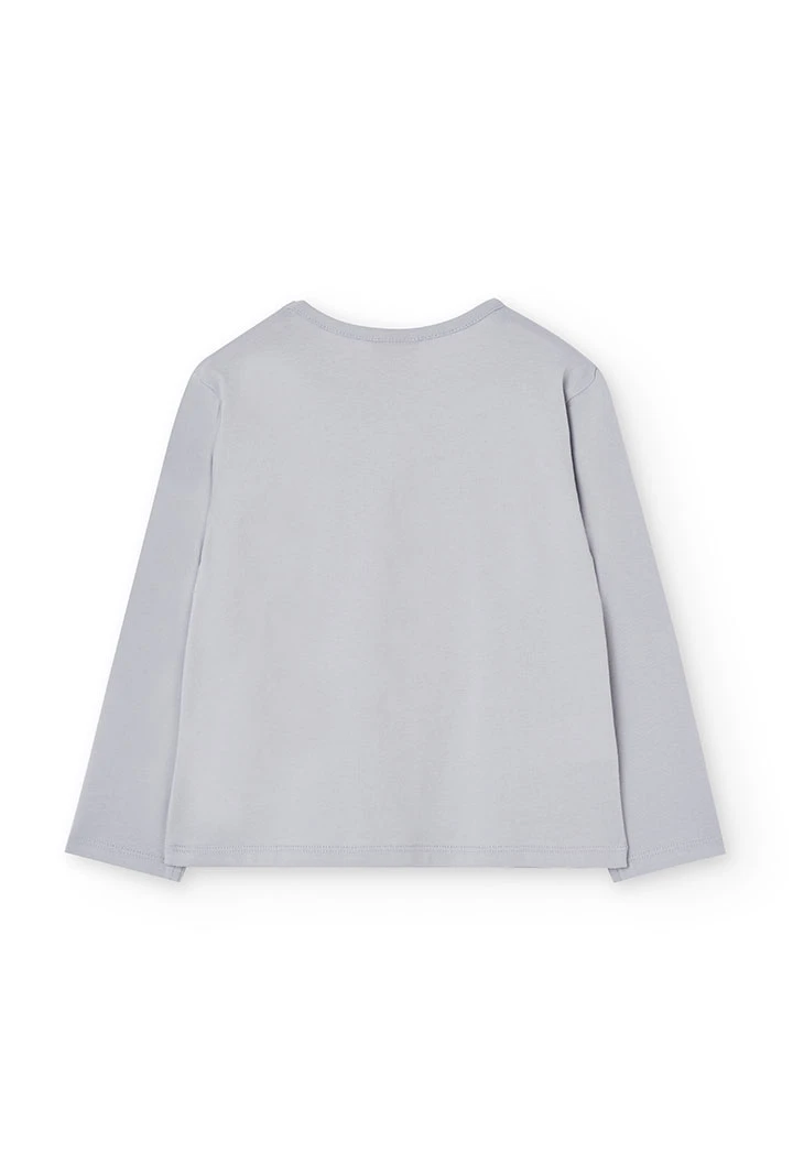 Girl´s grey jersey-knit T-shirt