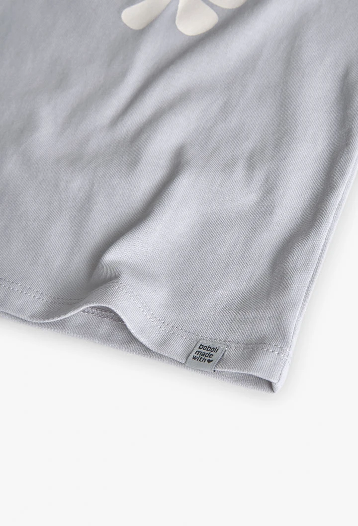 Girl´s grey jersey-knit T-shirt