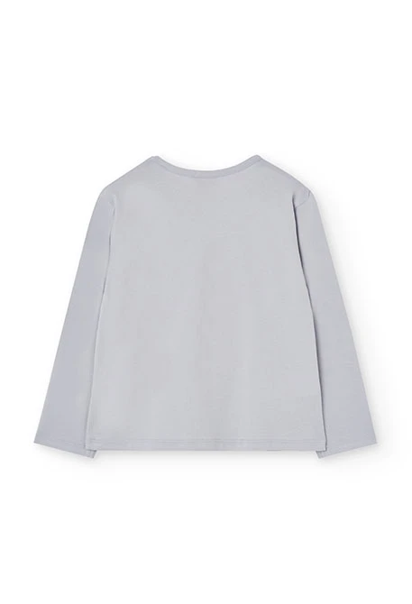 T-shirt fille en maille grise