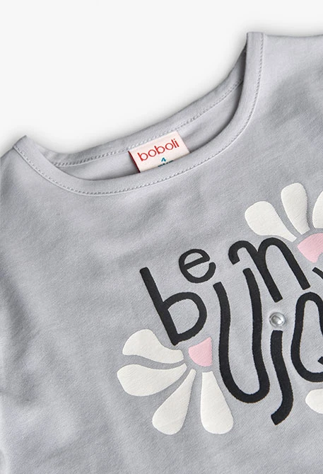 Girl´s grey jersey-knit T-shirt
