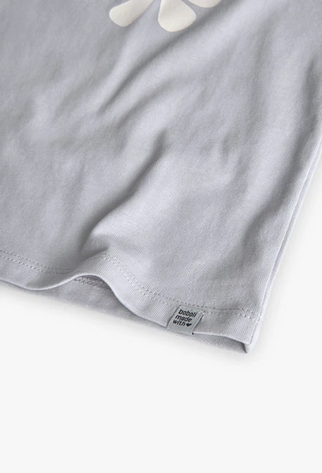 Camiseta niña punto gris