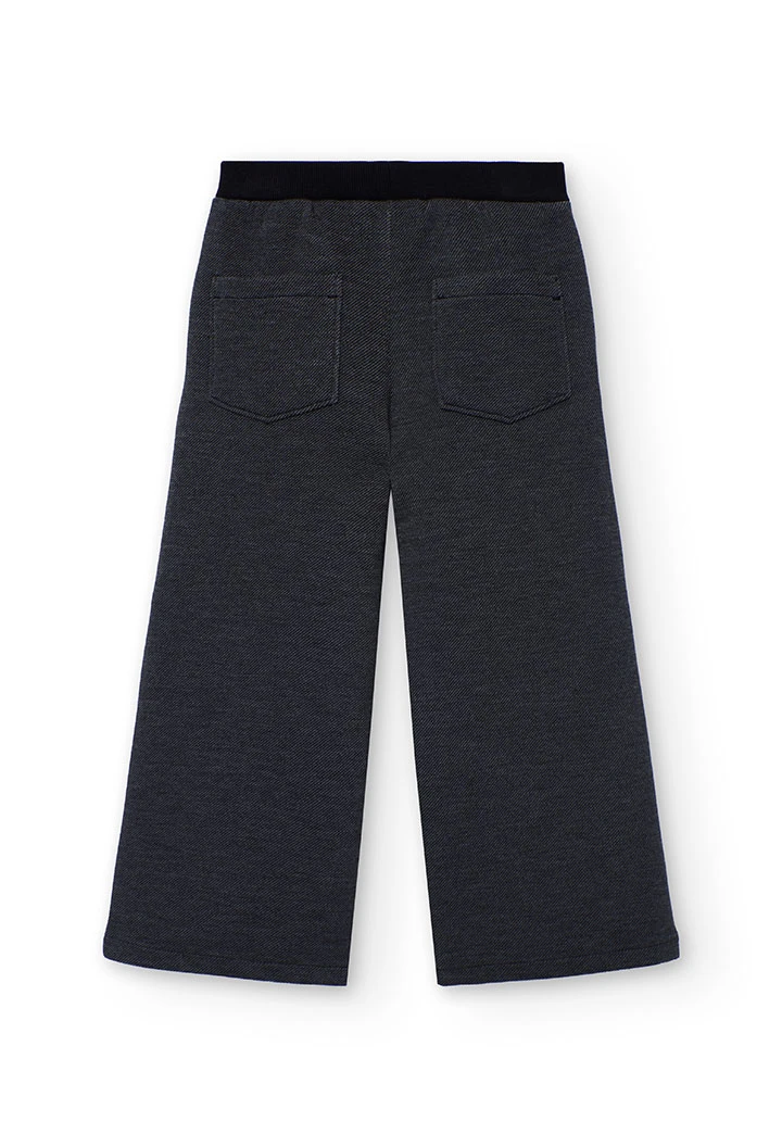 Pantalon fille tricot noir