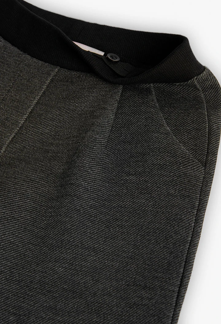 Pantalon fille tricot noir