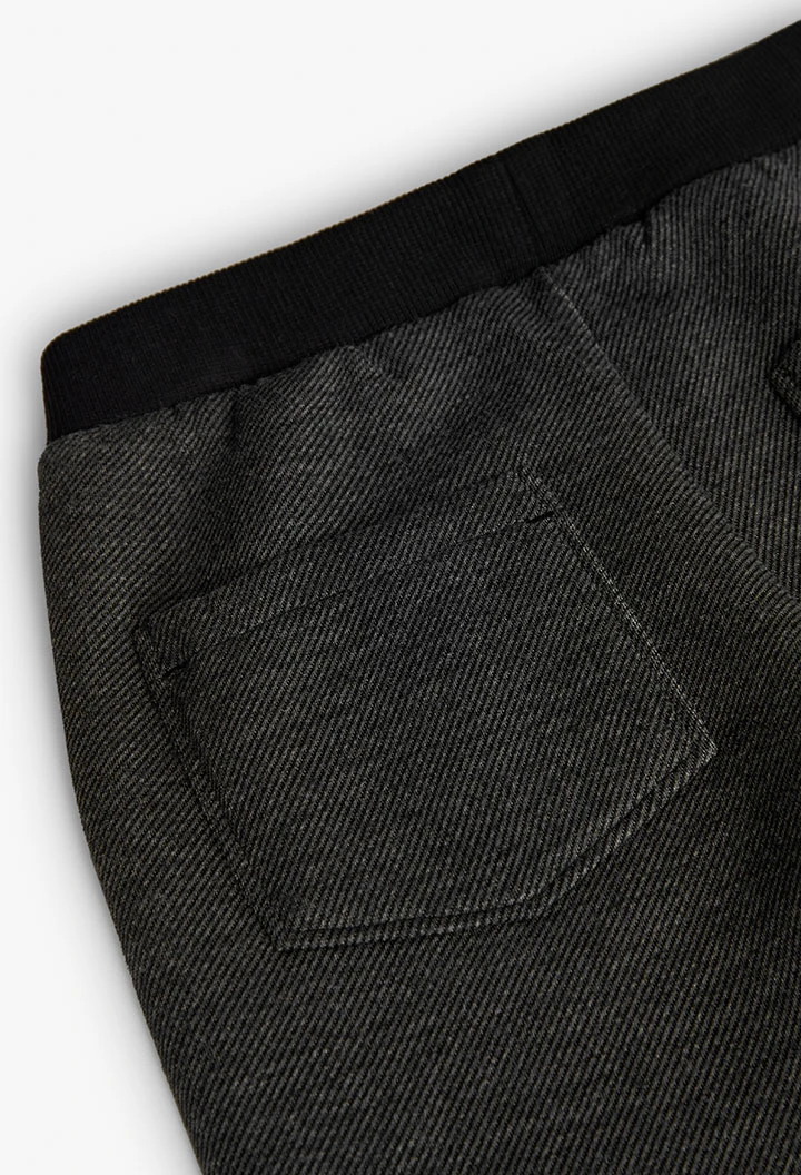 Pantalon fille tricot noir