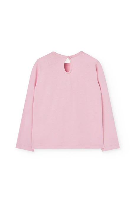 Camiseta niña rosa lazos