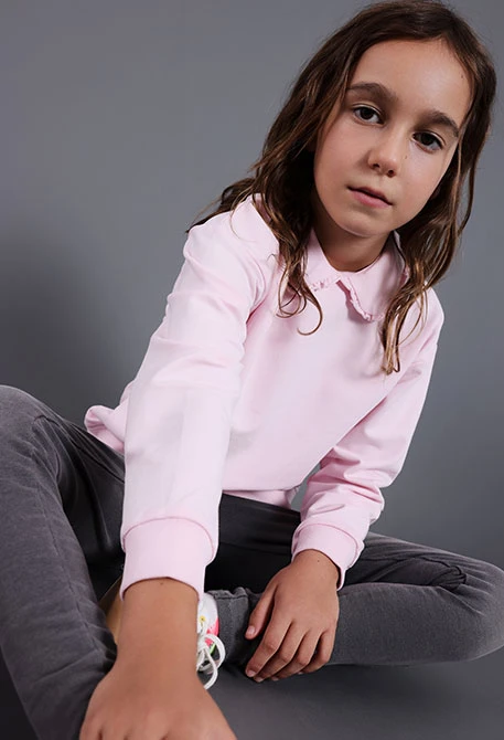 Sweat-shirt en molleton rose