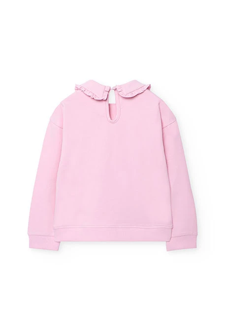 Sweat-shirt en molleton rose