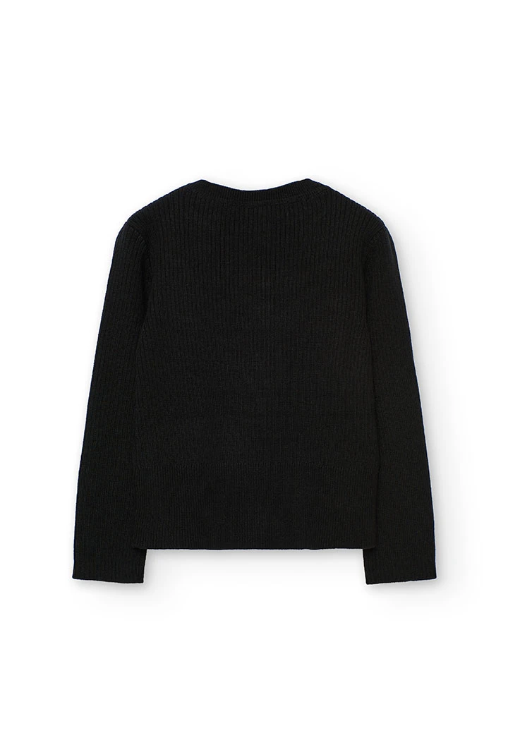 Pull fille maille noire