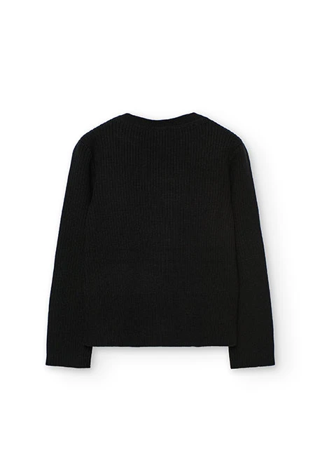 Schwarzer Strickpullover für Mädchen