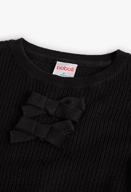 Maglione bambina a maglia nera