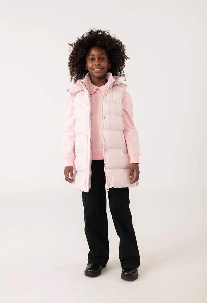 Pink technical knit girl´s vest