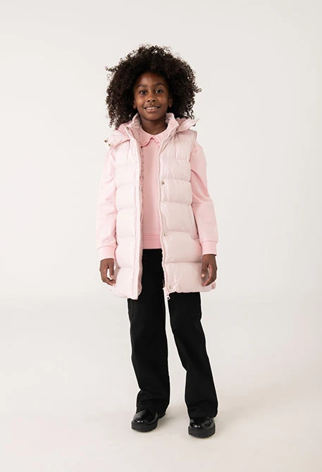 Gilet fille en tissu technique rose