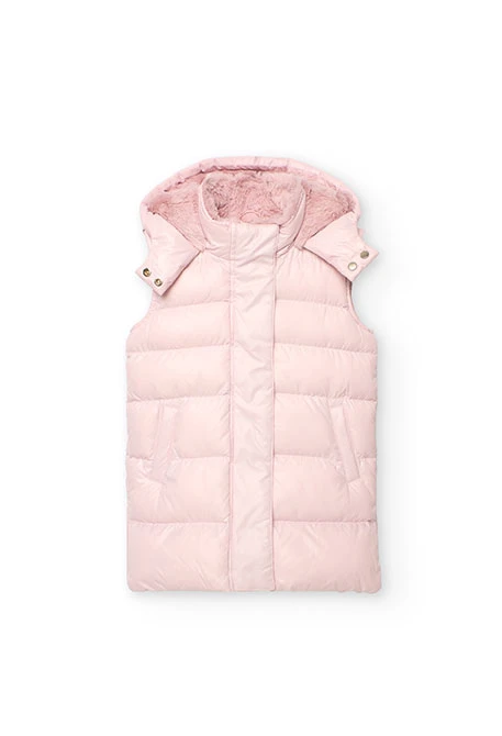 Pink technical knit girl´s vest