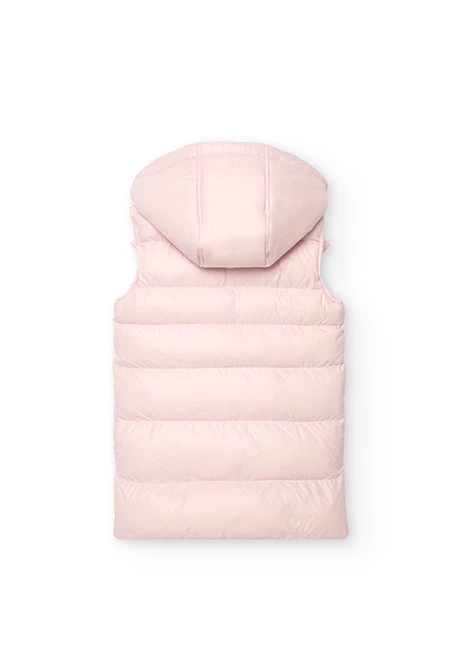 Gilet fille en tissu technique rose
