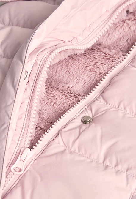 Gilet bambina in tessuto tecnico rosa