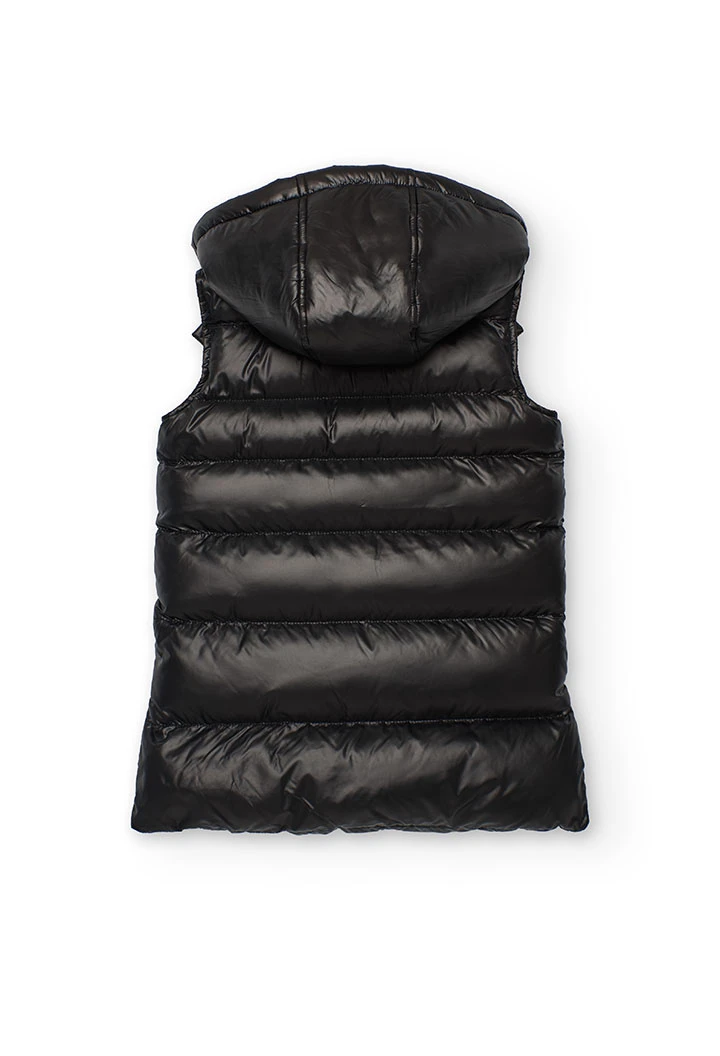 Gilet bambina tessuto tecnico nero