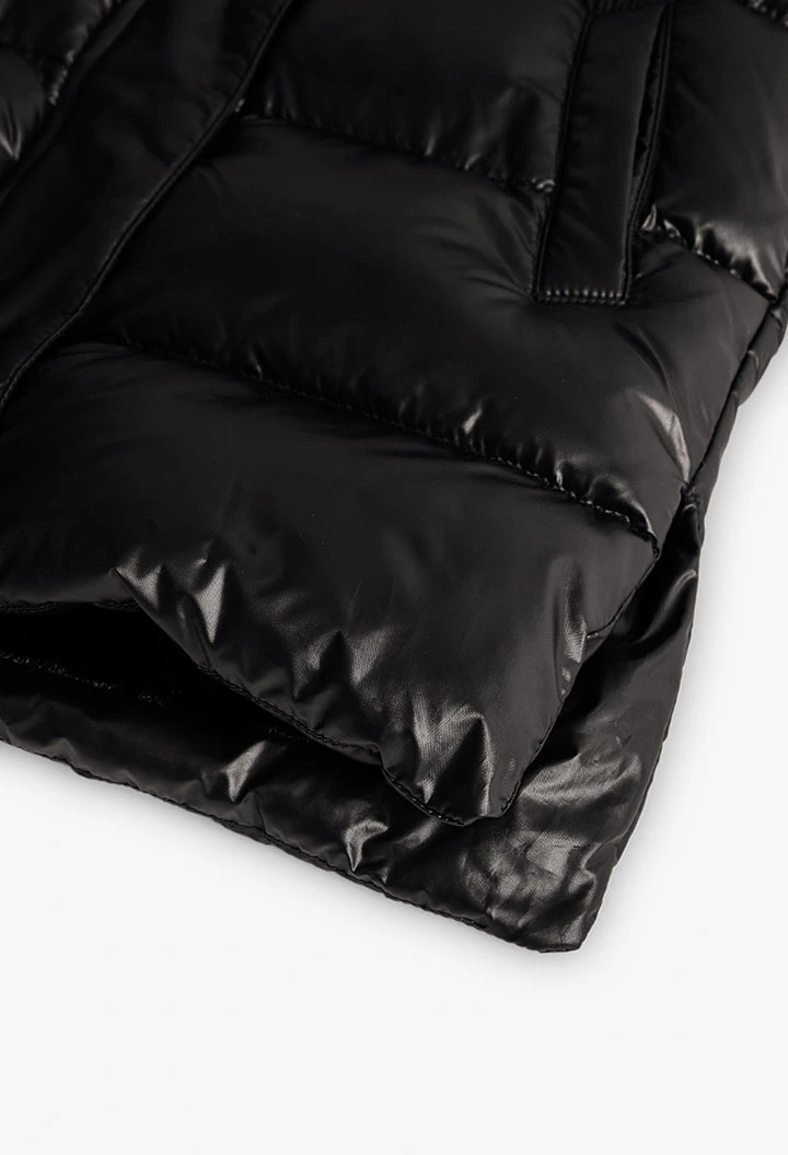 Gilet bambina tessuto tecnico nero