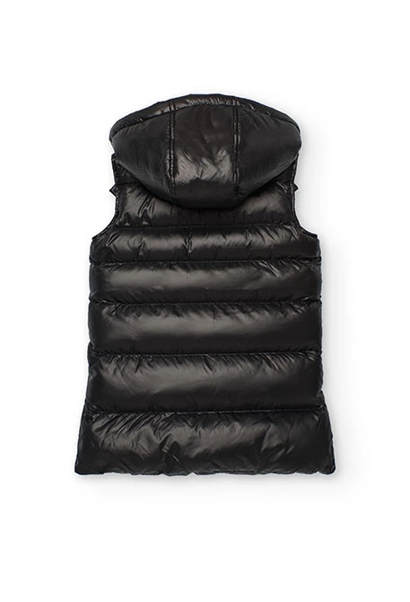 Gilet bambina tessuto tecnico nero