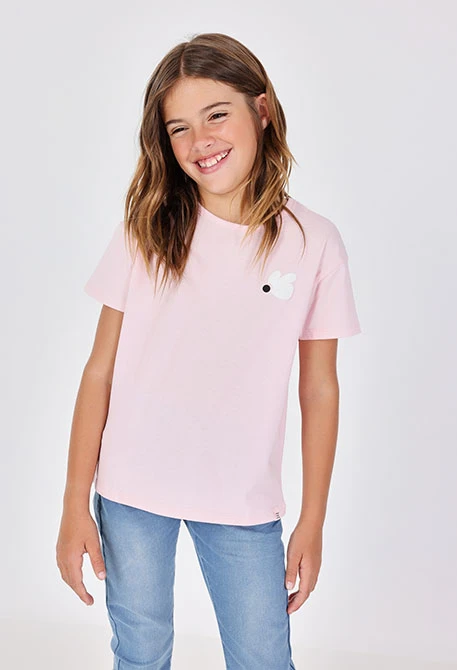 T-shirt fille rose