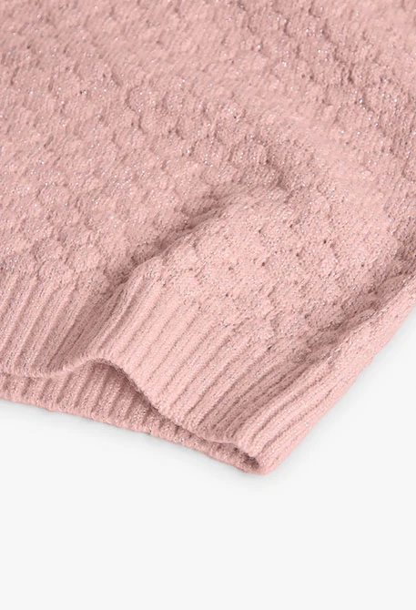 Chaleco niña de punto rosa