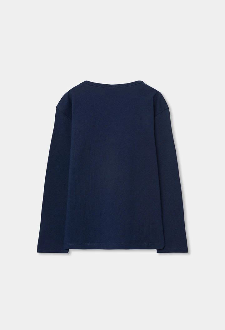 Samarreta nena de cotó blau marí