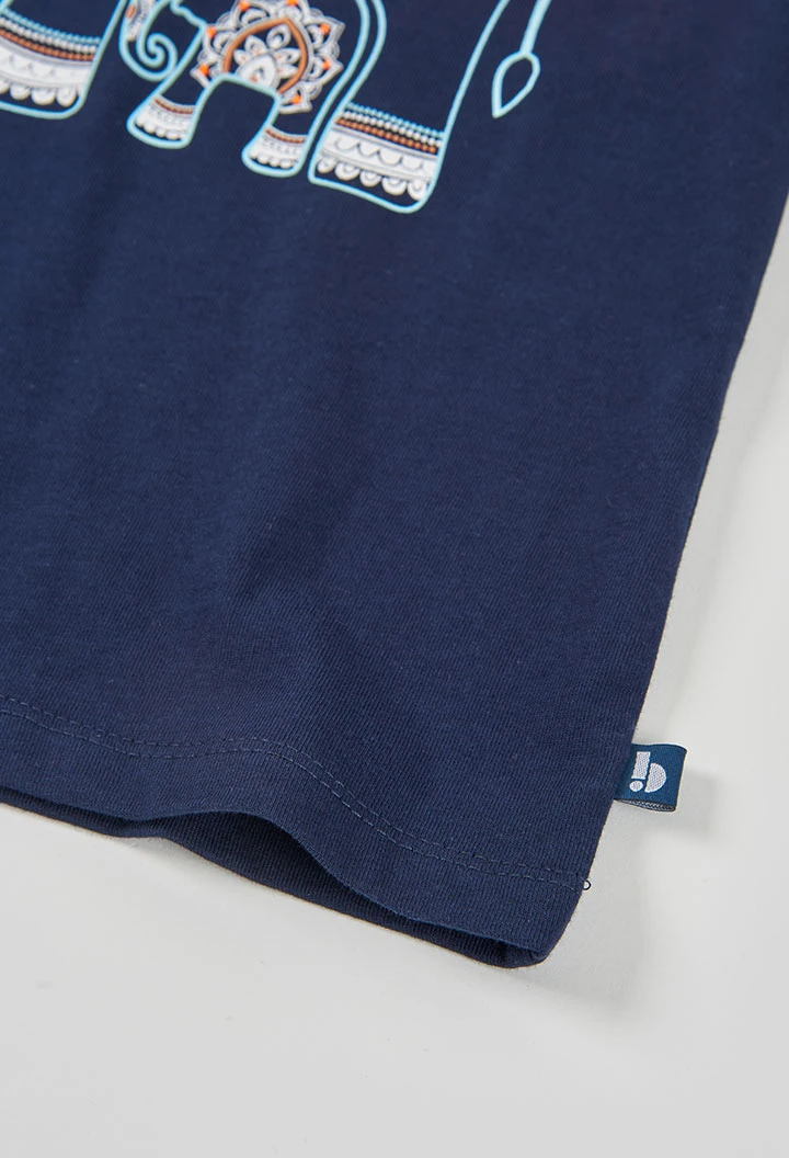 Navy blue cotton girl?s T-shirt