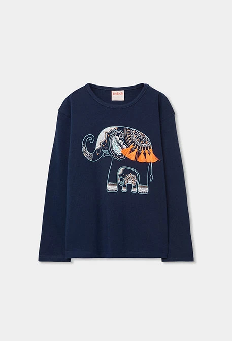 Navy blue cotton girl?s T-shirt