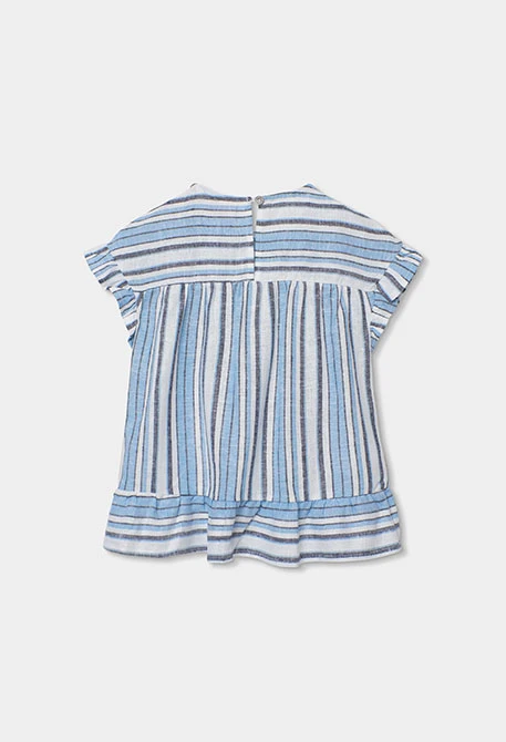 Blouse fille lin rayures