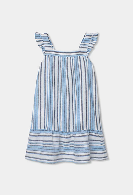 Vestido de linho às riscas