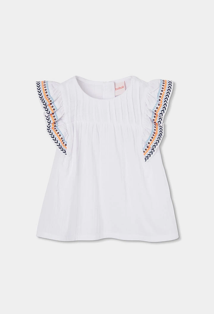 Blusa de niña blanco