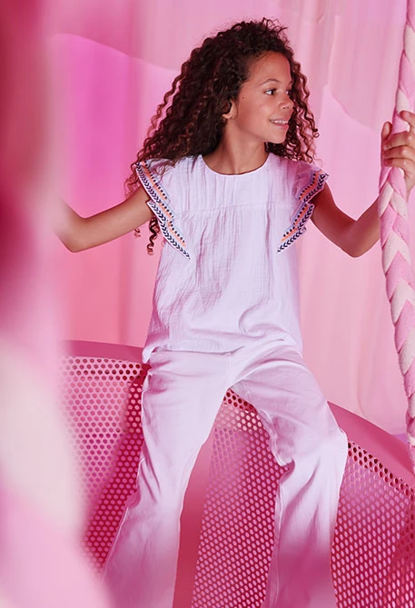 Blusa de niña blanco