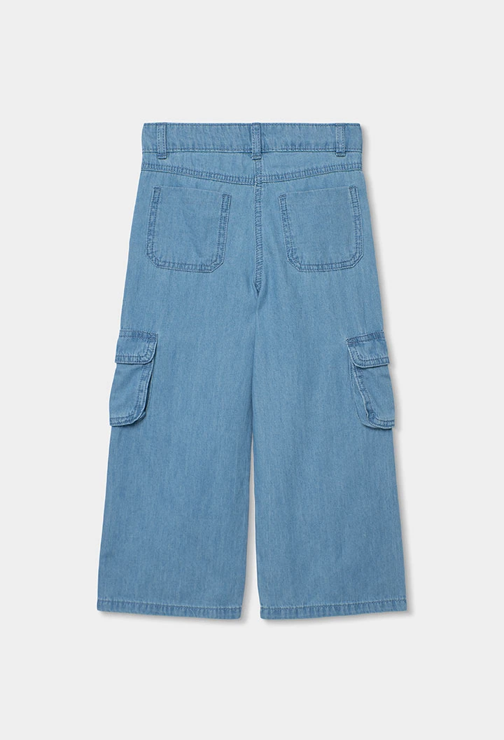 Pantaló nena denim color bleach