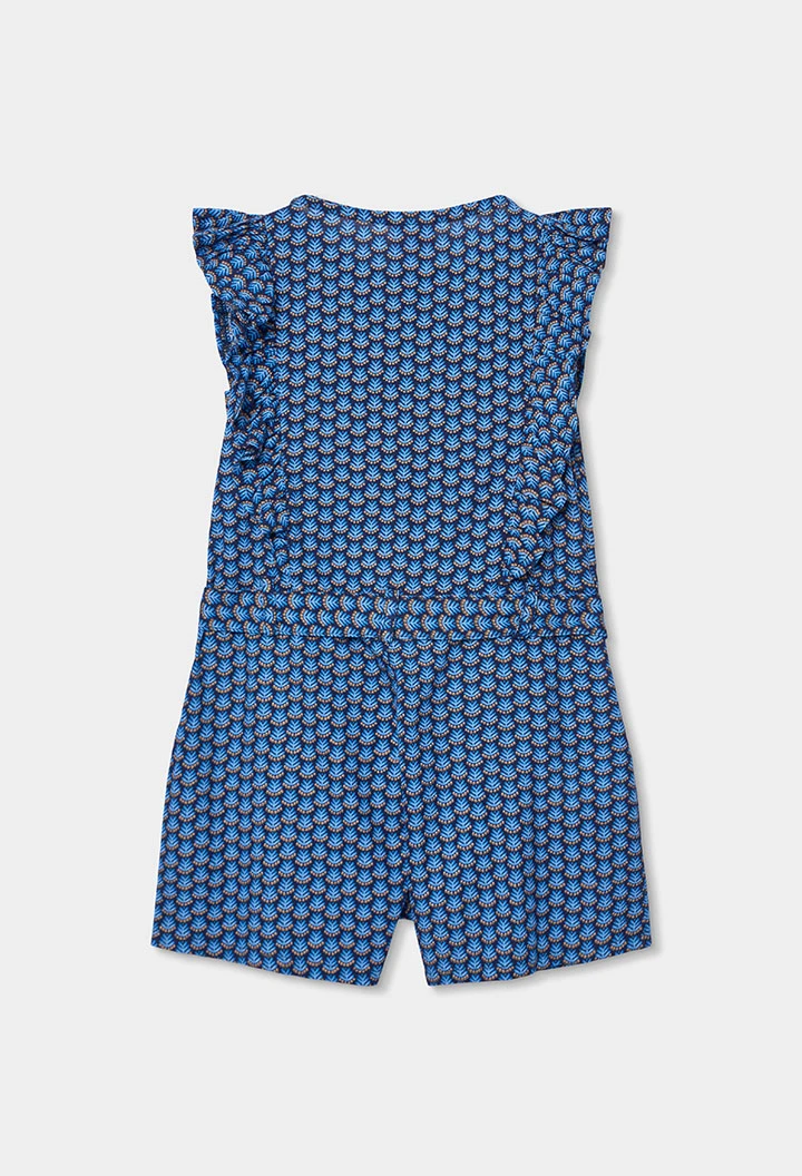 Blauer bedruckter Jumpsuit