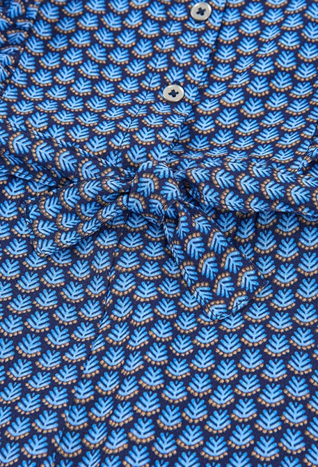 Blue patterned jumpsuit