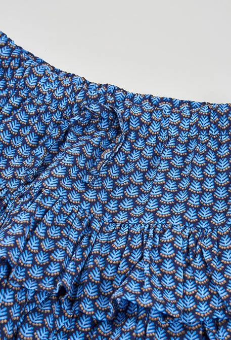Jupe imprimée bleue