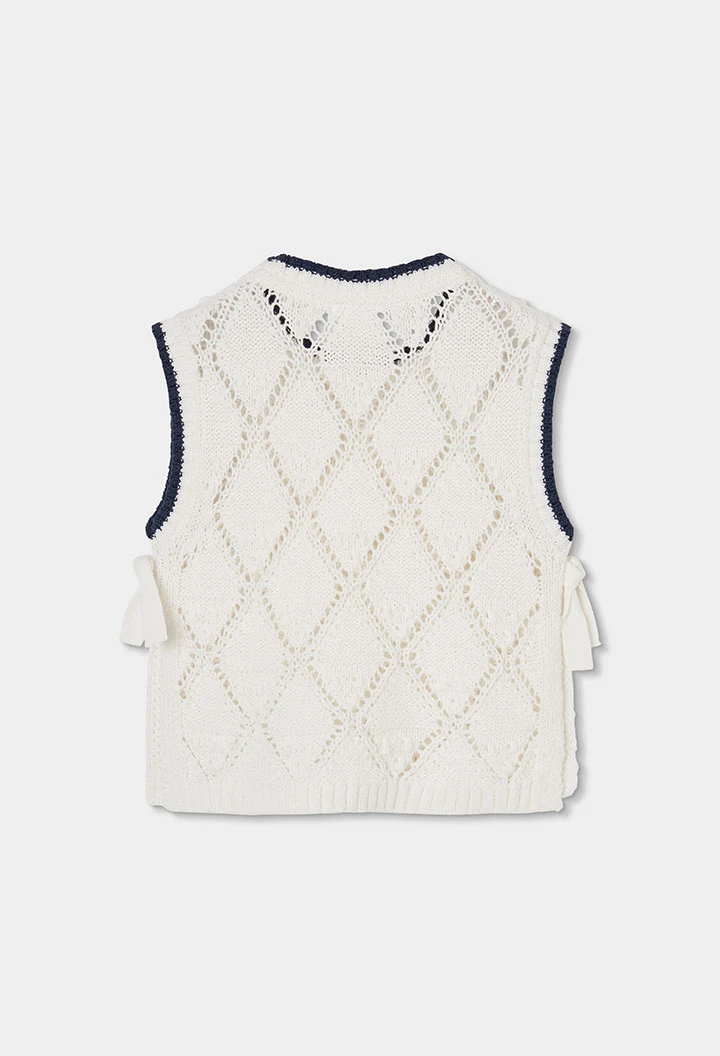 Colete de menina algodão branco