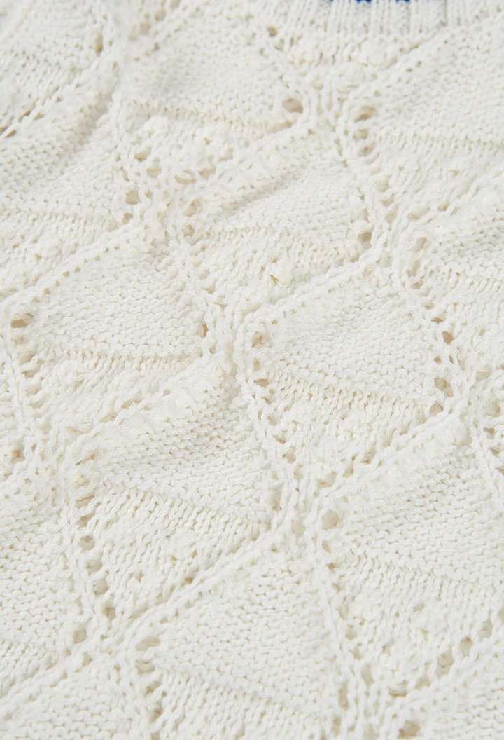 Gilet da bambina in cotone bianco