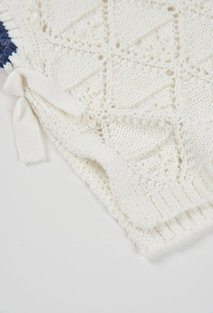 Gilet de fille en coton blanc